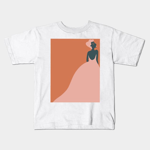 Minimalist Lady Design Kids T-Shirt by NadyaEsthetic